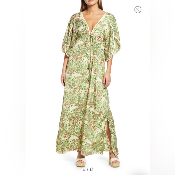 RAGA Kochi Leopard Print Plunge Maxi Dress NWT - Picture 1 of 6